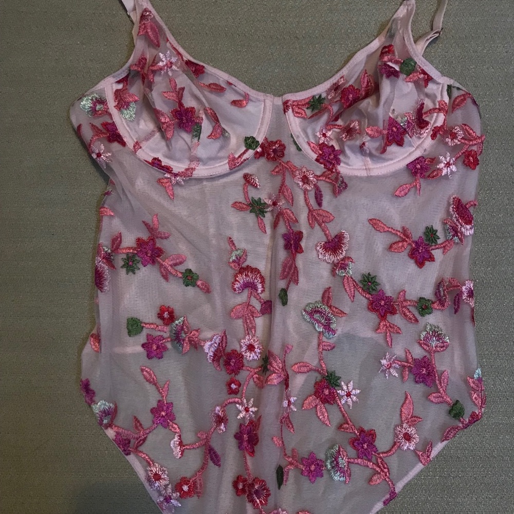 See Through Pink Bodysuit